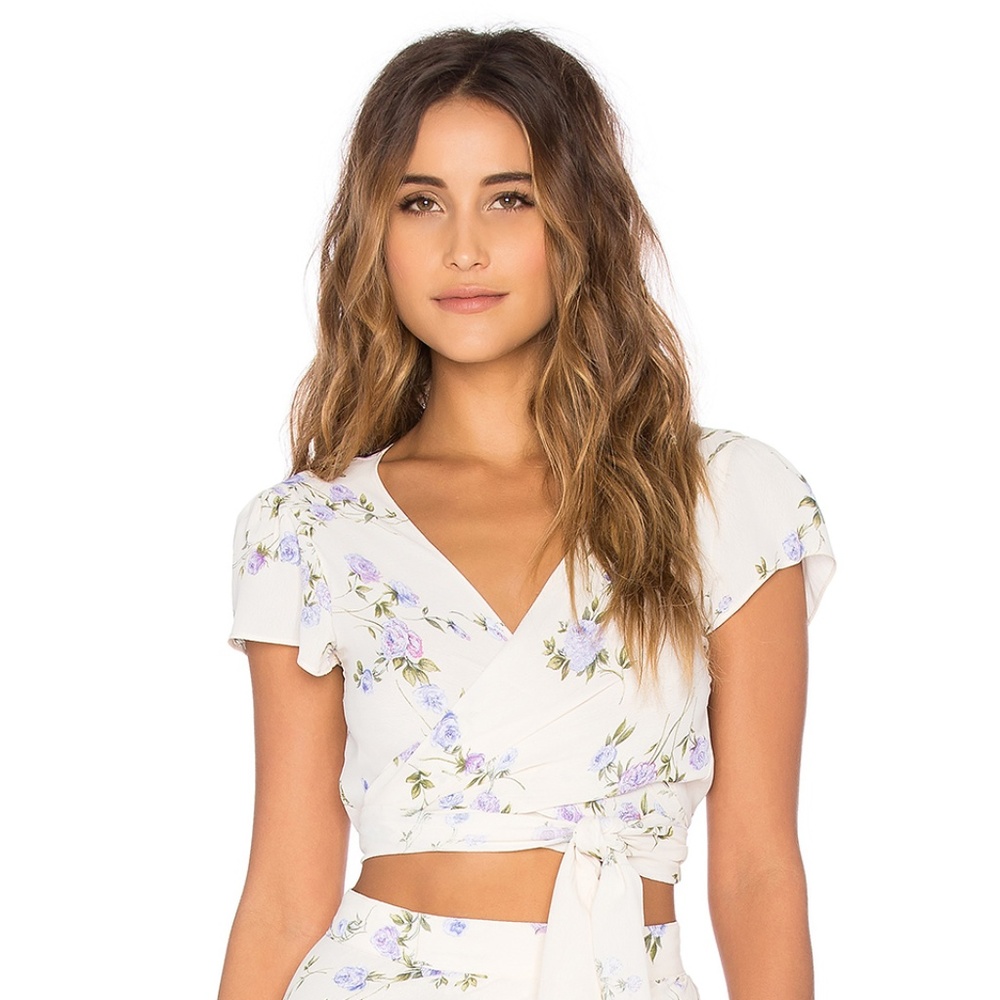 Flynn Skye That's a Wrap Crop Top in Lavender Skye